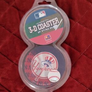 MLB Yankees 3-D Coaster Set - Red and Blue